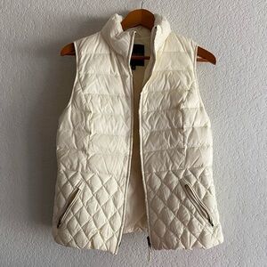 Talbots Women's Cream Quilted Vest